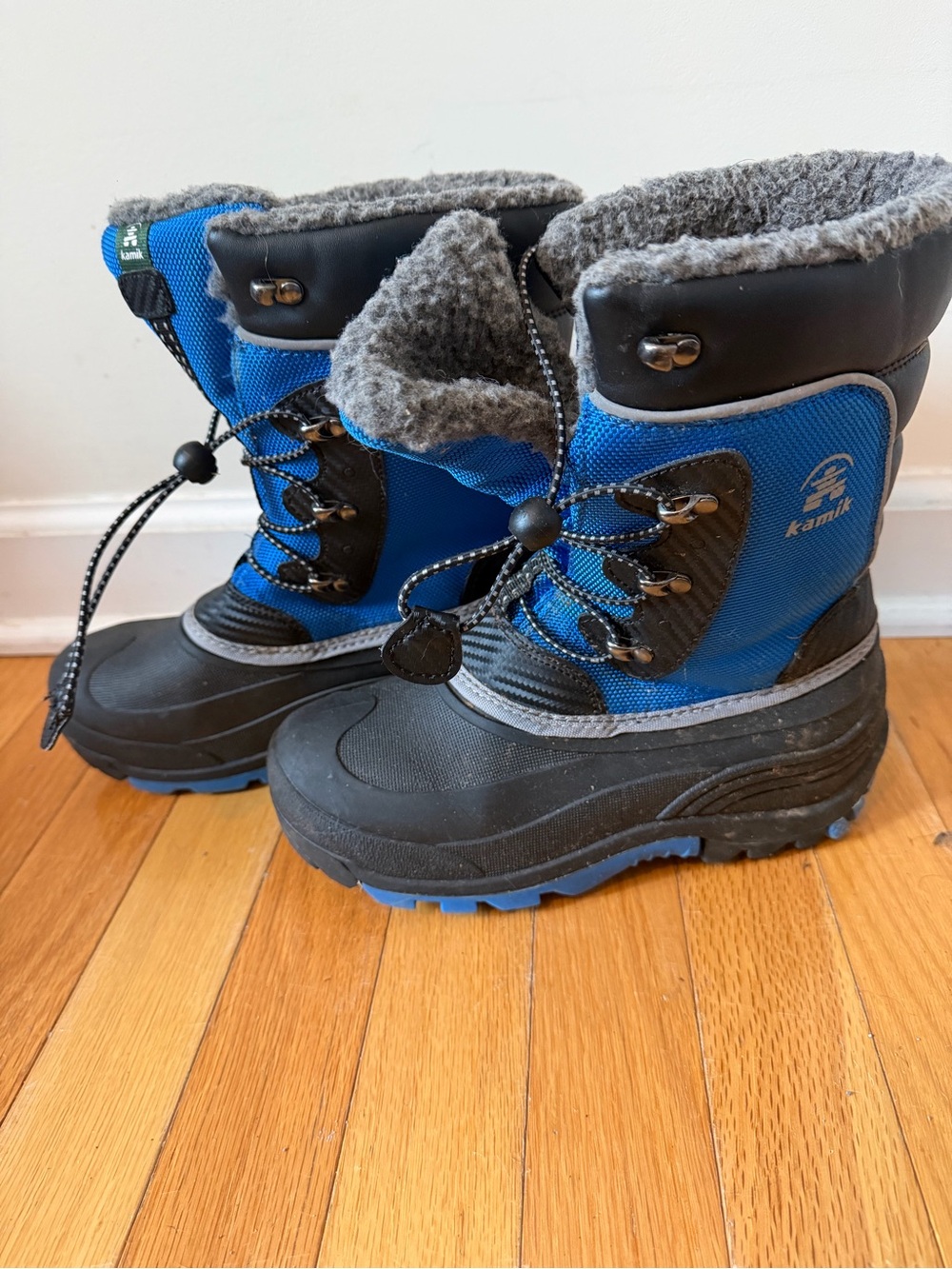 Kamik Kids Blue and Black Insulated Snow Boots